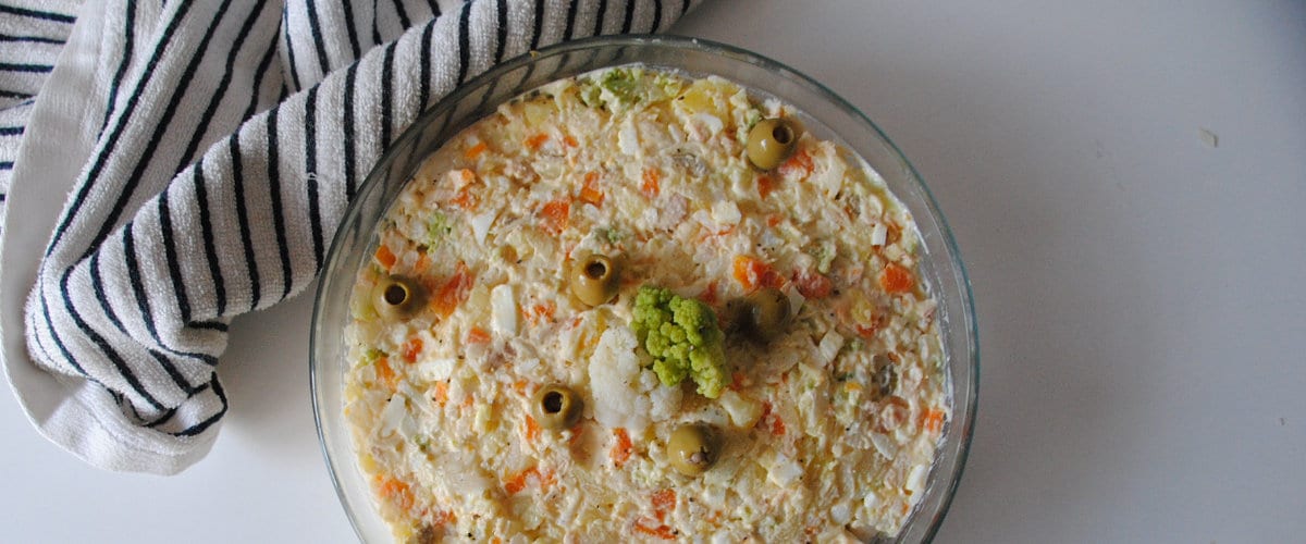 Ensaladilla de coliflor y romanesco
