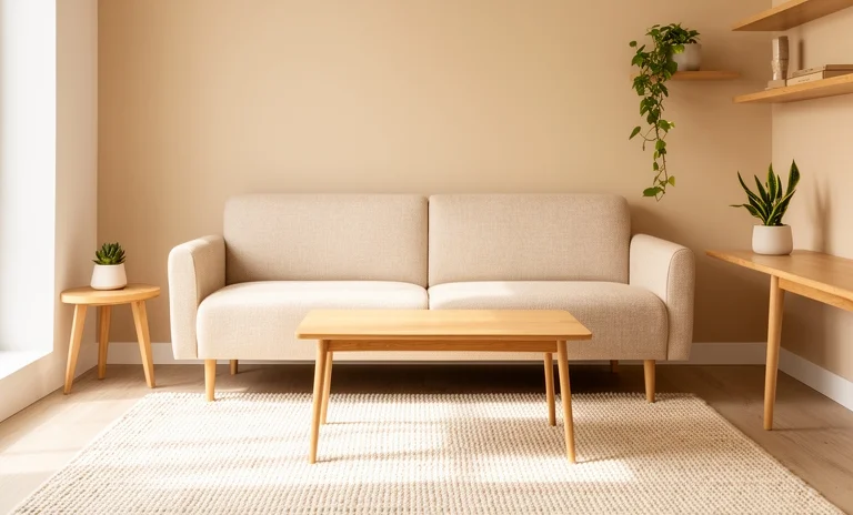 Aydınlık ve dar bir mekanda yüksek ayaklı minimalist mobilyalarla küçük salonlar için koltuk seçimi.